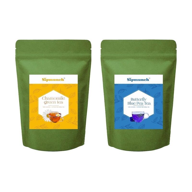 chamomile green tea 15 grams and blue tea 15 grams